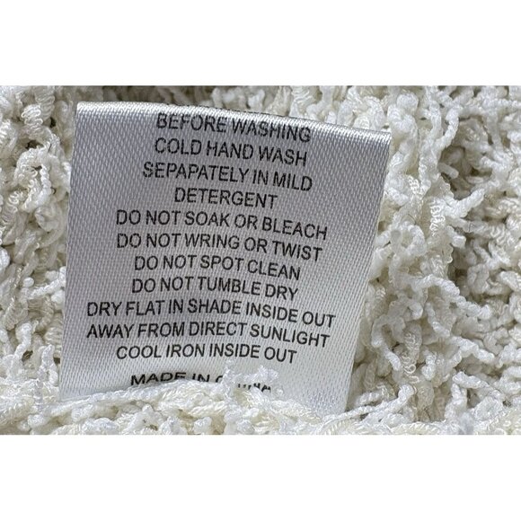 SABO SKIRT Women Dress Long Balloon Sleeves High Waist Knit Sz L Ivory 6-29 - Picture 10 of 16